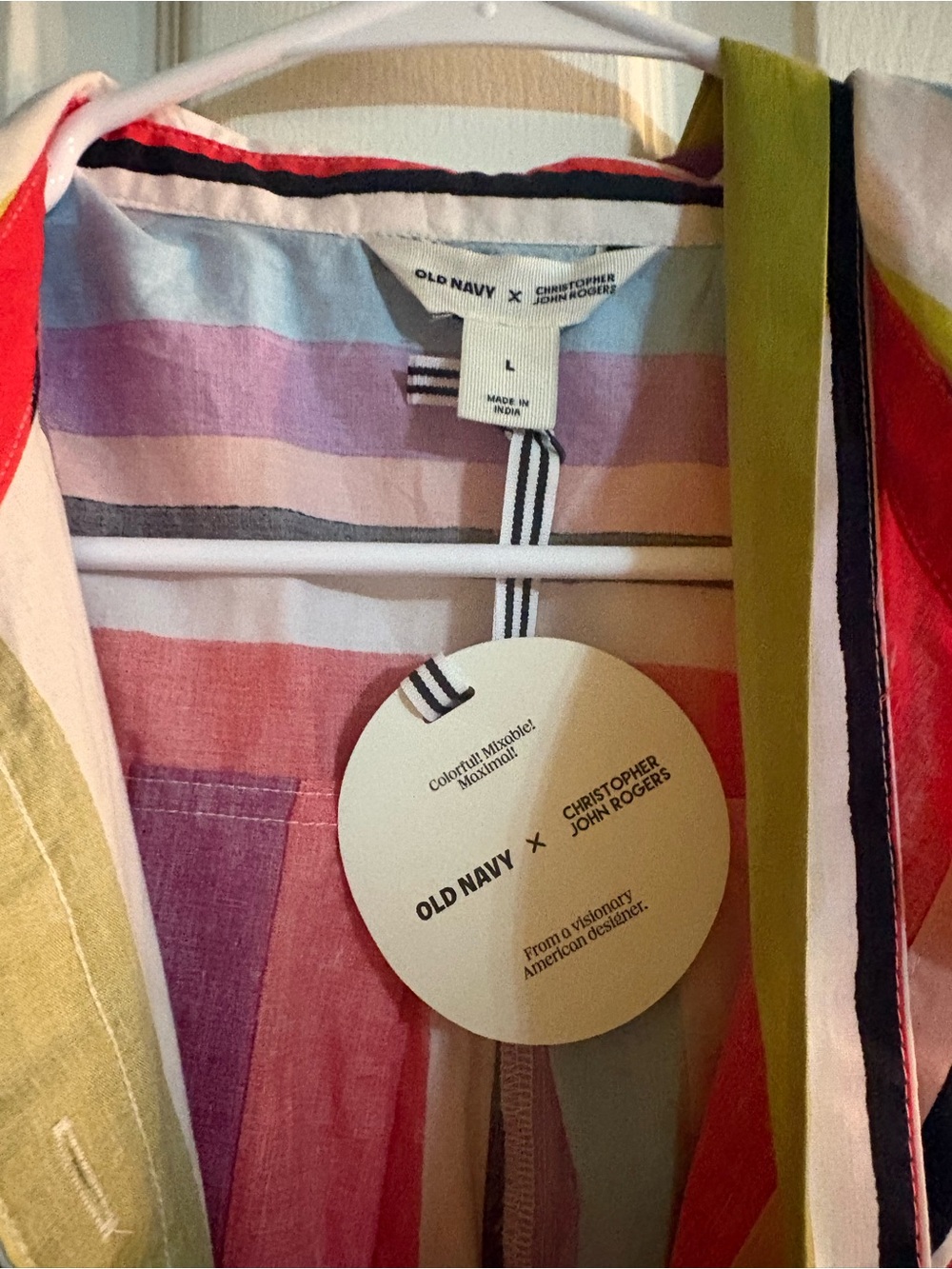 Christopher John Roger’s x Old Navy Striped Multicolor Shirt Dress L - Picture 3 of 5